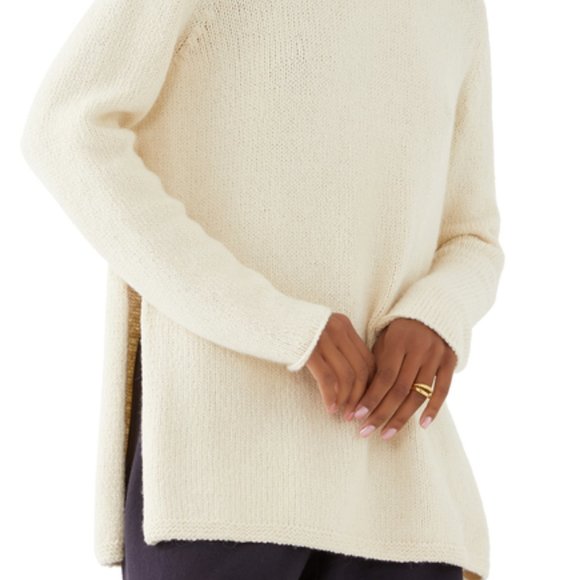 NWT Eileen Fisher Soft White Alpaca Ballet Neck Pullover Tunic - Picture 2 of 12